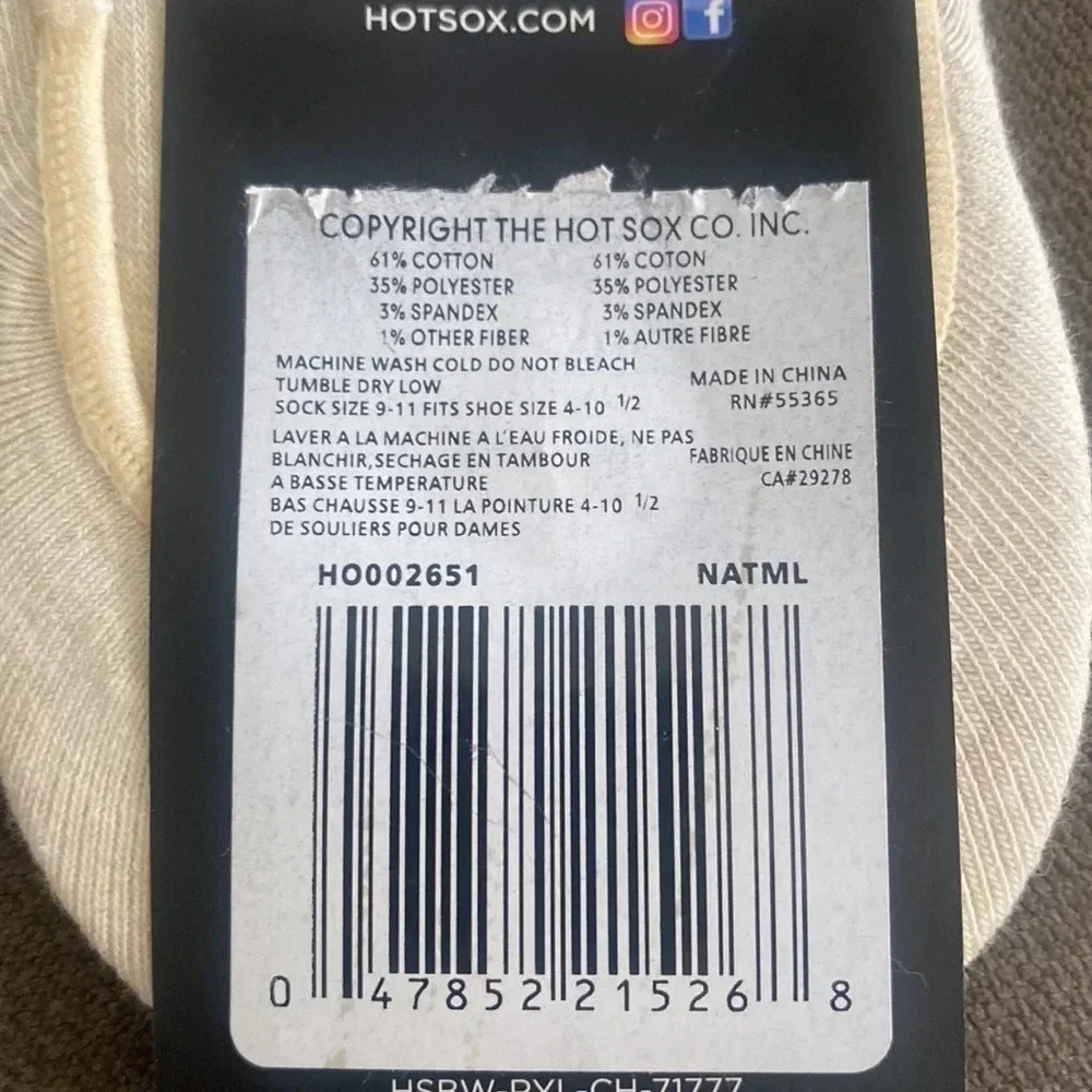 Hotsox Rise & Wine no-show socks cream